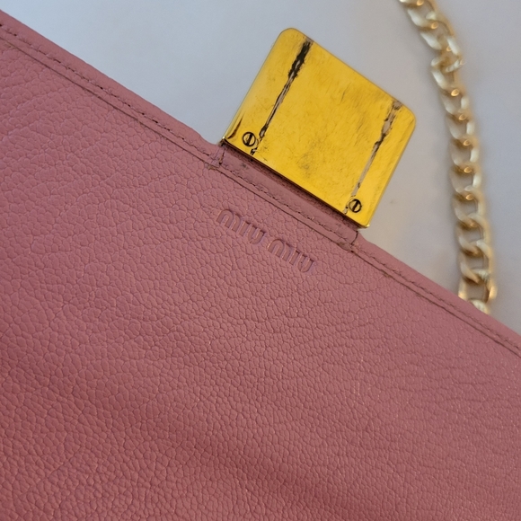 Miu Miu two tone long leather wallet on chain - Picture 7 of 12